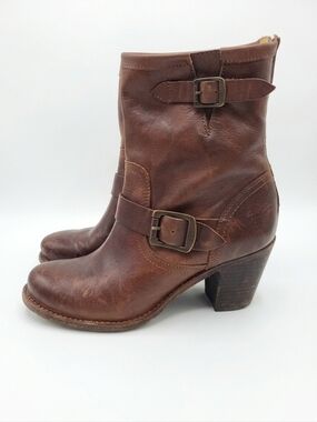 Frye Karla Engineer Leather Moto Boots | Size 7